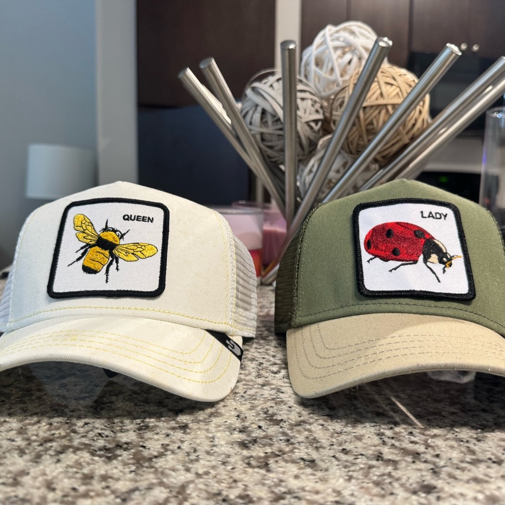 Goorin Bros Queen and Lady Trucker Hats - Cream and Green